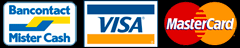 Bancontact, VISA, Mastercard